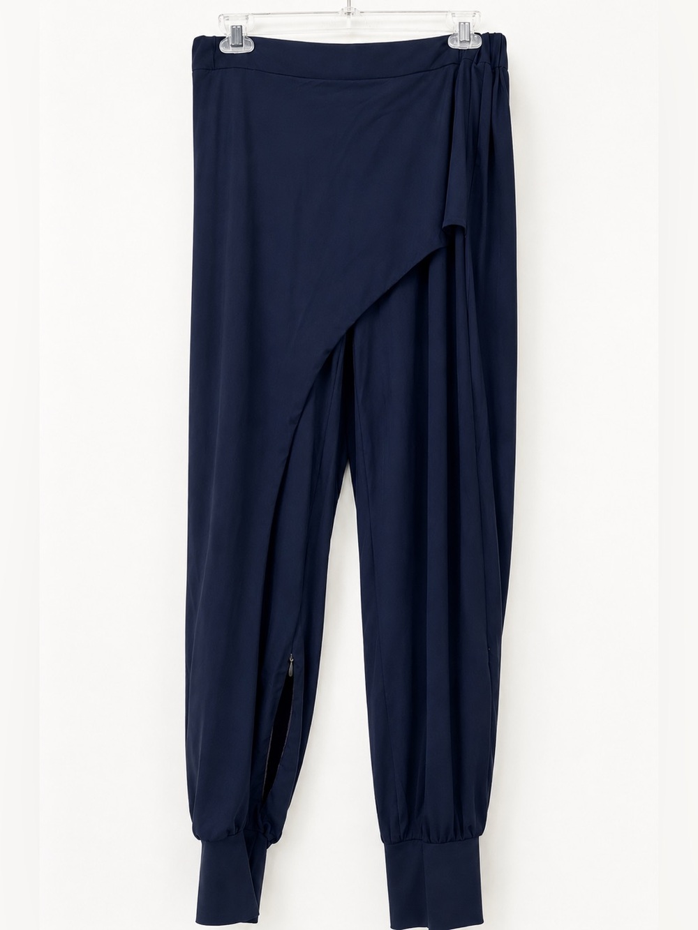 Oblique Creations Made in Italy Asymmetrical Draped Stretch Pants Medium